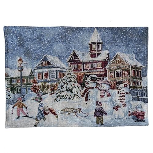 Generisch 2er Set Mitteldecke Platzdeckchen Gobelin Winter Weihnachten 33 x 46 cm Schneemannfamilie Baumwollmischung Generisch 2er Set Mitteldecke Platzdeckchen Gobelin Winter Weihnachten 33 x 46 cm Schneemannfamilie Baumwollmischung von Generisch