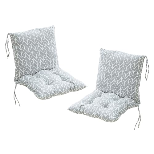 Generisch 2er Set Niedriglehner Auflagen Set Stuhlauflage 40 * 80cm Sitzkissen Niederlehner Gartenstühle Sitzauflagen Stuhlkissen Abnehmbarem Rückenlehne Auflage BB von Generisch