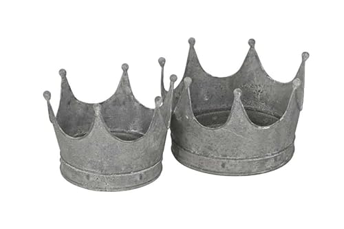 Generisch 2er Set Pflanzkronen Krone bepflanzbar 18 cm und 21 cm Durchmesser grau Landhausdeko Pflanzgefäß Übertopf Gartendeko Pflanztopf Vintage Look Gartenkrone Generisch 2er Set Pflanzkronen Krone bepflanzbar 18 cm und 21 cm Durchmesser grau Landhausdeko Pflanzgefäß Übertopf Gartendeko Pflanztopf Vintage Look Gartenkrone von Generisch