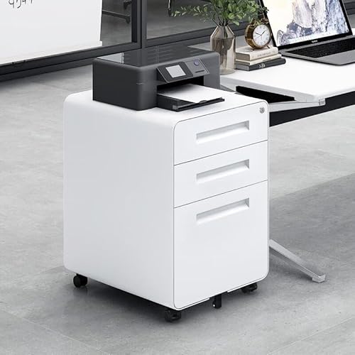 Generisch 3 Drawer Mobile File Cabinet Under Desk Office,Simple Style Versatile Storage Cabinet for Legal/Letter/A4 Files, 5 Wheel Design Anti-Tilting Cold Rol Steel Waterproof Moisture-Proof Whit Generisch 3 Drawer Mobile File Cabinet Under Desk Office,Simple Style Versatile Storage Cabinet for Legal/Letter/A4 Files, 5 Wheel Design Anti-Tilting Cold Rol Steel Waterproof Moisture-Proof Whit von Generisch