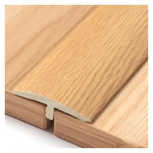 Generisch 3 Fuß Selbstklebende T-Form-Übergangsleiste Boden Türschwellenleiste im Holzmaserungsdesign zum Verbinden von Bodenlücken Teppichen Bodenfliesen (natürlich) von Generisch