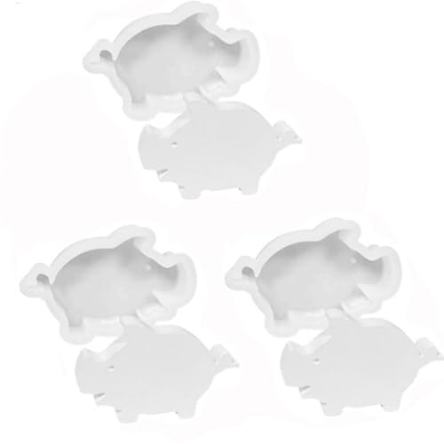 Generisch 3 Stücke Silikonform Gießformen Schwein, Schwein Resin Gießform, Tier Silikon Resin Epoxy Gießformen Für Handgemachten Kuchen, Qualle, Fondant, Süßigkeiten, Seife von Generisch