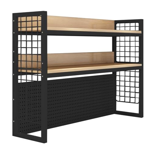 Generisch 3-stufige Schreibtischregale aus Metall – Verstellbarer Bücherregal-Organizer, Mehrzweck-Präsentationsständer für Büro, Zuhause und Wohnheim – Schwarz, 80 x 30 x 100 cm (31 x 12 x 39 Zoll) von Generisch