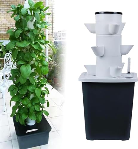 Generisch 30 Pods Hydroponics Tower Garden Hydroponic Growing System Aeroponics Growing Kit mit 10L Wassertank und Hydratationspumpe, Vertikal Hydroponik Aeroponics Growing Kit von Generisch
