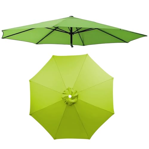 Generisch 300cm Sonnenschirm Ersatzbezug für Terrassenschirme, 8 Streben Ersatz-Überdachung, Baldachin Abdeckung für Marktschirme, Wasserdicht, UV-Beständig, Rot(Grasgrün,330cm) von Generisch