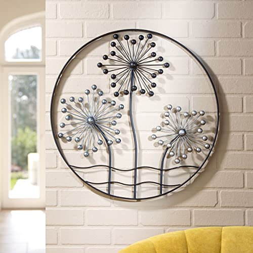 Generisch 3D Metall Wandrelief Pusteblumen Wanddeko Wandschmuck Metalldeko Modern Durchmesser 65cm Pusteblume Silber von Generisch