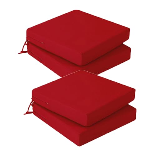 Generisch 3cm Dicke Sitzkissen Outdoor Stuhl, 2er 4er 6er Set Wasserdicht rutschfest Stuhlkissen Mit Bändern, Waschbar Abnehmbarer Sitzpolster Outdoor Gartenstuhl Bodenkissen,Rot,4er Set 35x35cm Generisch 3cm Dicke Sitzkissen Outdoor Stuhl, 2er 4er 6er Set Wasserdicht rutschfest Stuhlkissen Mit Bändern, Waschbar Abnehmbarer Sitzpolster Outdoor Gartenstuhl Bodenkissen,Rot,4er Set 35x35cm von Generisch