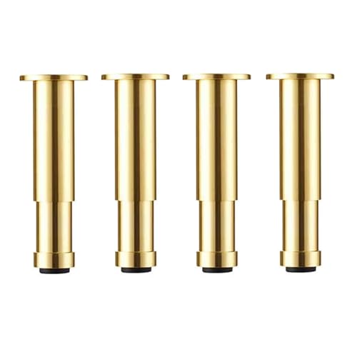 Generisch 4 Stück Gold Möbelfüße,Verstellbare Möbelbeine,Verstellbare Schrankbeine aus Metall,Runde Stützfüße aus Metall,Aluminiumlegierung,für Sofas,Couchtische,Weinschränke (300mm(11.8in)) von Generisch