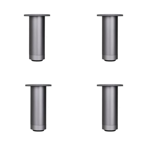 Generisch 4 Stück Möbelbeine,Schrankfüße aus Metall,Runde Verstellbare Möbelfüsse,Ersatz-Stützfüße aus Metall,für für Sofas,Couchtische,TV-Schränke,Badezimmerschränke usw (8cm/3in,Gray) von Generisch
