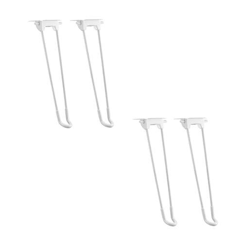 Generisch 4 Stück Möbelfüße,Klappbare Tischbeine,Metallische Haarnadelbeine,Robustes Möbelstützbeine, Zubehör für Klapptische für Outdoor/Camping,Mit Schrauben (Weiß,250mm/9.8in) von Generisch