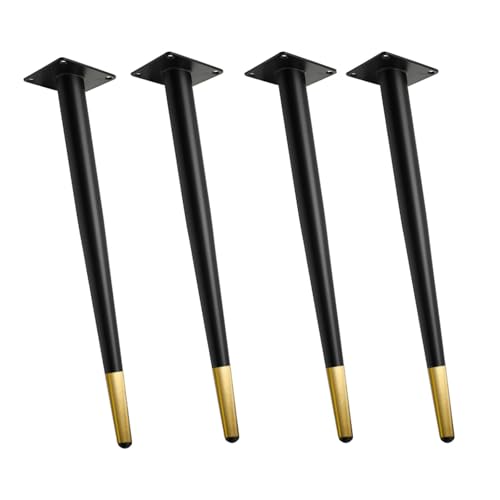 Generisch 4 Stück Möbelfüße,Konisch Schräg Möbelbeine,Stützfüße aus Metall,Kippen Tischbeine,DIY Ersatz für TV-Schrank Bett Sofa Badschrank Stuhl,Schwarzes Gold (25cm/9.8in) von Generisch