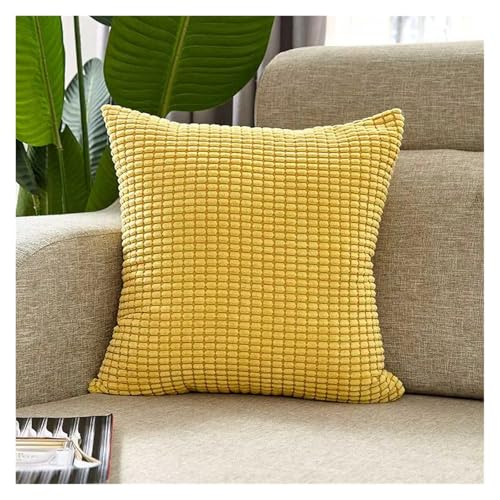 Generisch 45x45 Cord Kissenbezug Weiche Hautfreundliche Kissenbezug for Sofa Wohnzimmer Dekorative(Yellow) von Generisch