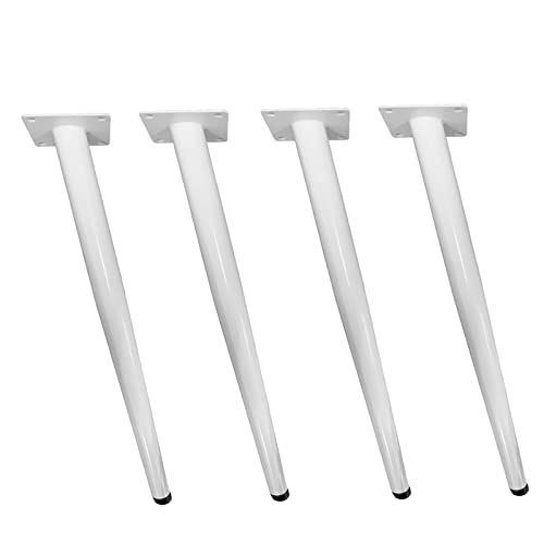 Generisch 4X konische Beine – DIY-Möbelfüße, Tischbeine aus Metall, quadratischer Tischrahmen, stabile Tischläufer, Sofabeine aus Edelstahl (Farbe: Weiß, Größe: 72 cm) von Generisch