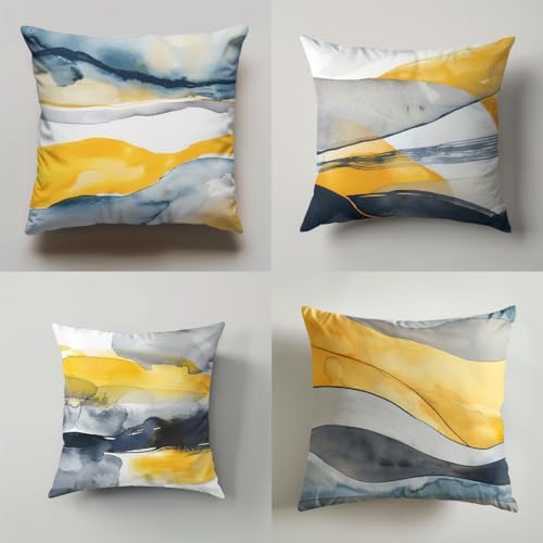 Generisch 4er Set Dekorative Kissenbezug Aquarell blau und gelb 80x80 cm/31.5x31.5 Zoll Leinen Kissenhüllen mit Reißverschluss Für Wohnzimmer Schlafzimmer Kissen Deko Sofakissen Y3922 Generisch 4er Set Dekorative Kissenbezug Aquarell blau und gelb 80x80 cm/31.5x31.5 Zoll Leinen Kissenhüllen mit Reißverschluss Für Wohnzimmer Schlafzimmer Kissen Deko Sofakissen Y3922 von Generisch
