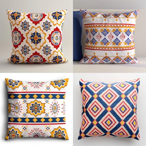 Generisch 4er Set Dekorative Kissenbezug Bunte Blumen 60x60 cm/23.6x23.6 Zoll Leinen Kissenhüllen mit Reißverschluss Für Wohnzimmer Schlafzimmer Kissen Deko Sofakissen Couchkissen Y5678 Generisch 4er Set Dekorative Kissenbezug Bunte Blumen 60x60 cm/23.6x23.6 Zoll Leinen Kissenhüllen mit Reißverschluss Für Wohnzimmer Schlafzimmer Kissen Deko Sofakissen Couchkissen Y5678 von Generisch
