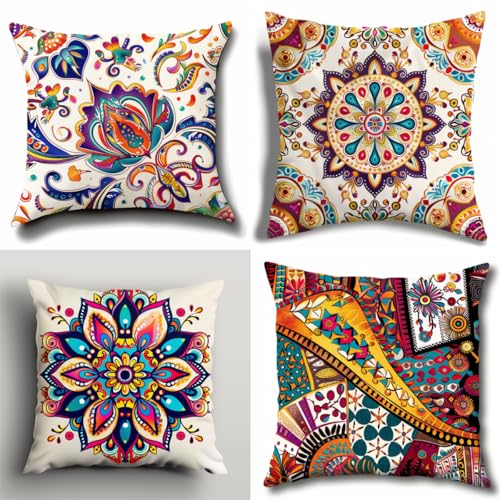 Generisch 4er Set Dekorative Kissenbezug Niedliches Retro-Muster 50x50 cm/19.7x19.7 Zoll Leinen Kissenhüllen mit Reißverschluss Für Wohnzimmer Schlafzimmer Kissen Deko Sofakissen Y6622 Generisch 4er Set Dekorative Kissenbezug Niedliches Retro-Muster 50x50 cm/19.7x19.7 Zoll Leinen Kissenhüllen mit Reißverschluss Für Wohnzimmer Schlafzimmer Kissen Deko Sofakissen Y6622 von Generisch