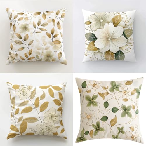 Generisch 4er Set Dekorative Kissenbezug Pastorale weiße Blumen 65x65 cm/25.6x25.6 Zoll Leinen Kissenhüllen mit Reißverschluss Für Wohnzimmer Schlafzimmer Kissen Deko Sofakissen Y4073 Generisch 4er Set Dekorative Kissenbezug Pastorale weiße Blumen 65x65 cm/25.6x25.6 Zoll Leinen Kissenhüllen mit Reißverschluss Für Wohnzimmer Schlafzimmer Kissen Deko Sofakissen Y4073 von Generisch