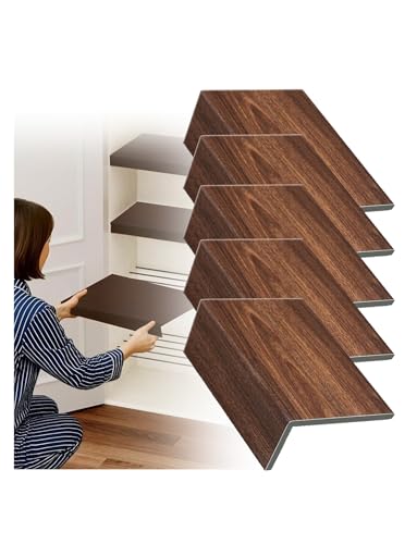 Generisch 5 Sets Regalabdeckungen Drahtgitterabdeckung for Speisekammer, PVC-Regalabdeckungen, Drahtgitterabdeckung in Holzoptik, abnehmbar und anpassbar(80x50cm/32x20in) von Generisch