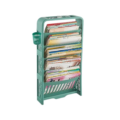 Generisch 5-Tier Bookshelf - Resin Hand Figurine Holding | Kids Bookcase | Moveable Storage Book Rack | Textbook Storage Rack | Classroom Table Side Bookshelf von Generisch