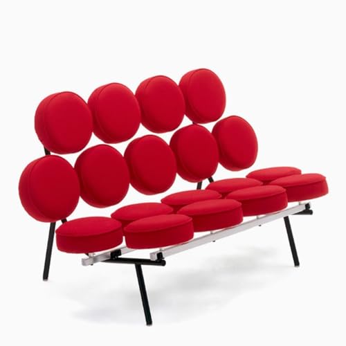 Generisch 51-Zoll-Wartezimmercouch, Runde Sitzfläche und Rückenlehne, PU-Leder + Schwammfüllung + Metallrahmen von Generisch