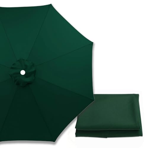 Generisch 6/8-Rippen Sonnenschirm Ersatzbezug für Terrassenschirme 2.0 m 2.5 m 3.0 m, Ersatzdach Regenschirm Baldachin für Garten, Markt, Strand, leichtc(Dunkelgrün,6 Streben 200cm) von Generisch