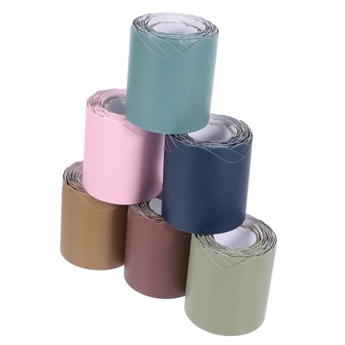 Generisch 6 Rollen Boho Pinnwand Bordüre Papier mit Gewelltem Abschluss Klassenzimmer Dekoration Vielseitig Einsetzbar für Büro Tafel Fenster und Tür Farbige Bulletin Board von Generisch