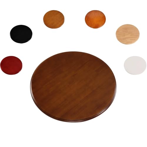 Generisch 60/70/80/90cm Massivholz Drehteller für Küche, 360° Drehbare Servierplatte, Runder Tischplatte Drehtablett, Einfach Zu Säubern(Walnut,80cm(32in)) von Generisch