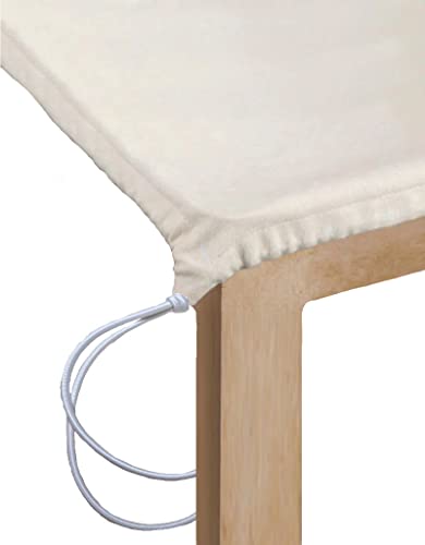 Generisch 80x140 cm Molton Tischschoner Unterbelag Tischschonbezug Waschbar mit Kordelband Baumwolle Tischabdeckung von Generisch