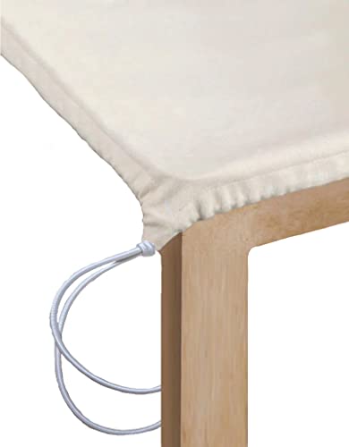 Generisch 80x80 cm Molton Tischschoner Unterbelag Tischschonbezug Waschbar mit Kordelband Baumwolle Tischabdeckung von Generisch