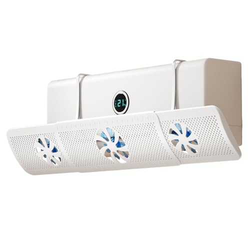 Generisch AC Lüftungsgitter Ableiter - Verstellbarer Lüftungs-Umleiter inklusive 3 Lüftern,Luftleiter Für Industrie Wohnung Fenster Wohnzimmer Camping von Generisch
