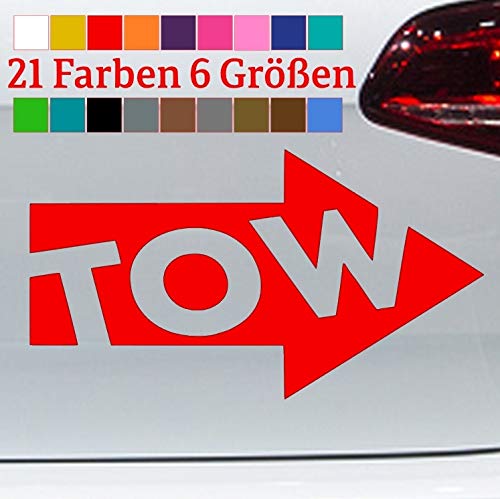 Generisch Abschlepp Aufkleber Sicker Tow Pfeil Panne Abschlepphaken Makierung JDM Dub Fun in 6 Größen und 21 Farben von Generisch