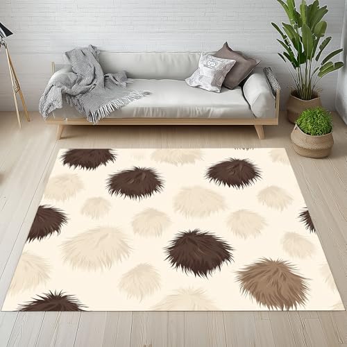 Generisch Abstrakte Haarballen Teppich Weicher Kurzflor 180 X 270 cm Moderner Streifen Carpet rutschfest Waschbarer Teppiche für Wohnzimmer Schlafzimmer Bürostuhl Kinderzimmer von Generisch