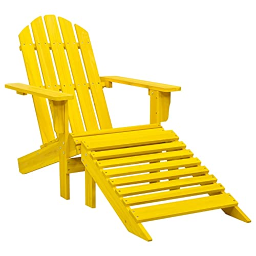 Generisch Adirondack-Gartenstuhl mit Fußteil Massivholz Tanne Gelb,jiangboyue-315864 von Generisch