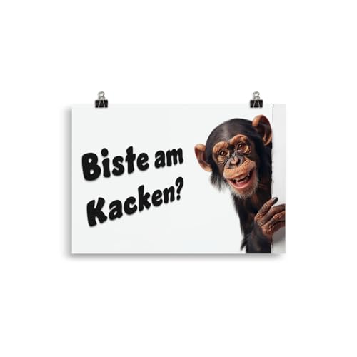 Generisch Affe Schimpanse Biste am Kacken Badezimmer Bilder, Lustige Wand-Dekoration für Bad WC Toilette Klo Gäste-WC, Ungerahmt von Generisch