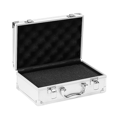 Alukoffer Klein Mit Griff, Werkzeugkoffer Leer Aus Metall, Quadratischer Aufbewahrungsbox, Mit Schwammfutter, Für Schmuck, Uhren, Kosmetika, Flasche, Antik, 25,5x16,5x9,5cm Alukoffer Klein Mit Griff, Werkzeugkoffer Leer Aus Metall, Quadratischer Aufbewahrungsbox, Mit Schwammfutter, Für Schmuck, Uhren, Kosmetika, Flasche, Antik, 25,5x16,5x9,5cm von Generisch