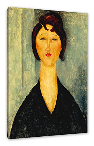 Generisch Amedeo Modigliani - Portrait einer jungen Frau als Leinwandbild/Größe: 60x40 cm/Wandbild/Kunstdruck/fertig bespannt von Generisch