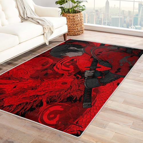 Generisch Anime Mädchen Teppich Wohnzimmer, Asiatisch Japanisch Drache Deko für Schlafzimmer, Waschbarer Teppich 140x200 cm, Anti Rutsch, Kurzflor C15 Generisch Anime Mädchen Teppich Wohnzimmer, Asiatisch Japanisch Drache Deko für Schlafzimmer, Waschbarer Teppich 140x200 cm, Anti Rutsch, Kurzflor C15 von Generisch
