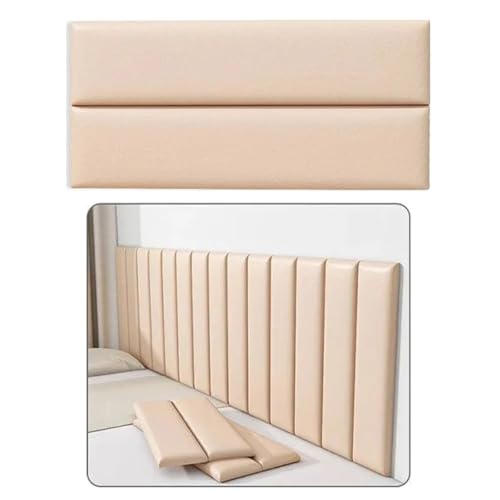 Generisch Anti-Collision Wall Cushion,Peel and Stick Headboard,Soft Wall Protector,70 x 23 cm,Self-Adhesive Walls Padding for Children's Bedroom Bed Headboard Design(Leather Khaki,12 Pieces) von Generisch