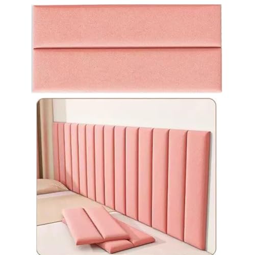 Generisch Anti-Collision Wall Cushion,Peel and Stick Headboard,Soft Wall Protector,70 x 23 cm,Self-Adhesive Walls Padding for Children's Bedroom Bed Headboard Design(Milk Flannel pink,4 Pieces) von Generisch