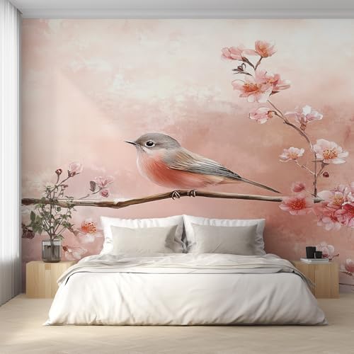 Generisch Aprikosenblüte Tapete, Fototapete Vogel Schmetterling Rosa Blumen, Vliestapete für Schlafzimmer Wohnzimmer, Wand Deko Tapeten, Wandverkleidung 366x254 cm D&O80 Generisch Aprikosenblüte Tapete, Fototapete Vogel Schmetterling Rosa Blumen, Vliestapete für Schlafzimmer Wohnzimmer, Wand Deko Tapeten, Wandverkleidung 366x254 cm D&O80 von Generisch