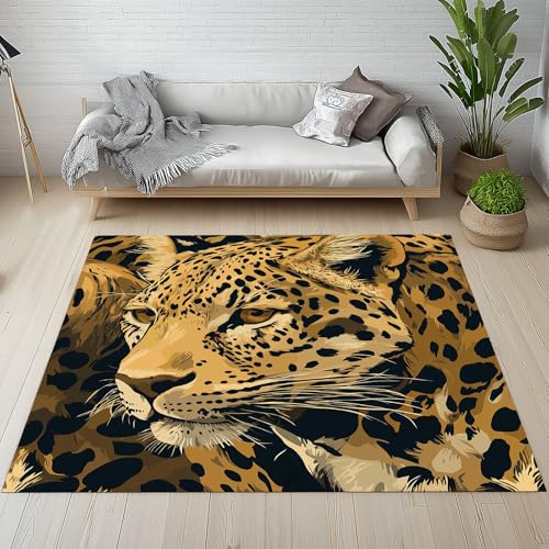 Generisch Aquarell Leopard Tier Teppich Weicher Kurzflor 180 X 270 cm Waldtiere Säugetier Carpet rutschfest Waschbarer Teppiche für Wohnzimmer Schlafzimmer Bürostuhl Kinderzimmer Generisch Aquarell Leopard Tier Teppich Weicher Kurzflor 180 X 270 cm Waldtiere Säugetier Carpet rutschfest Waschbarer Teppiche für Wohnzimmer Schlafzimmer Bürostuhl Kinderzimmer von Generisch