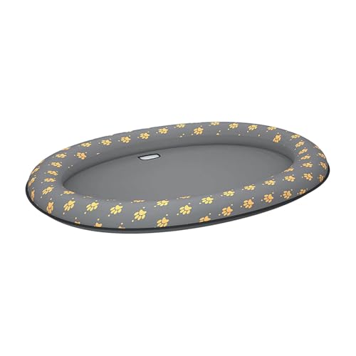 Generisch Aufblasbares Hundefloß Haustier Floating Bett Katzen Wasser Floatie Matte Hundeschwimmpool Liege See Sommerpool Spielzeug Langlebig (Grau) von Generisch