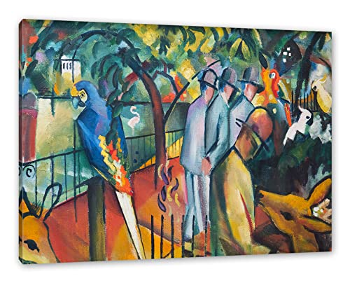 Generisch August Macke - Zoologischer Garten als Leinwandbild/Größe: 100x70 cm/Wandbild/Kunstdruck/fertig bespannt von Generisch