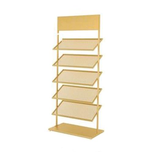 Generisch Ausstellungsständer for Bodenfliesen, Ausstellungsständer for Keramikfliesen Aus Metall, Probenhalter Aus Keramik for Ausstellungshallen for Kunsthandwerk(Gold,30X80cm) von Generisch
