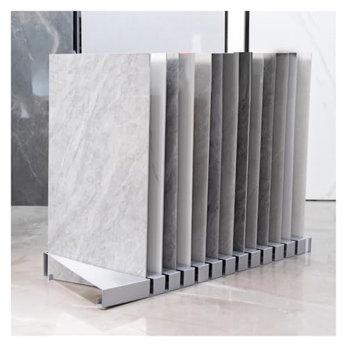 Generisch Ausstellungsständer for Bodenfliesen Mit 13 Gittern, Organizer Zur Aufbewahrung Von Keramikproben, Ausstellungsregal for Stehende Bodenfliesen Mit Schlitzen(White,50X10X100cm) von Generisch