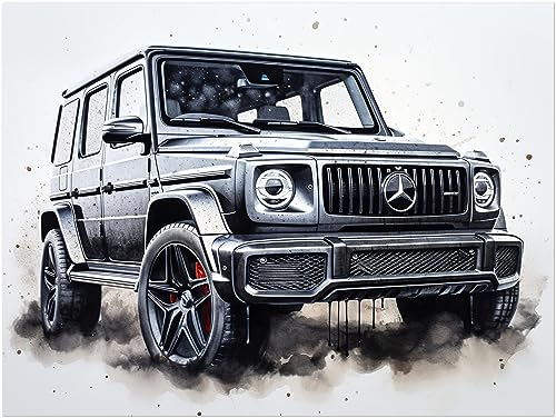 Generisch Auto Poster - Mercedes Benz G63 Sportwagen Kunstdruck Illustration Wandbild P244N (75x100 cm) von Generisch