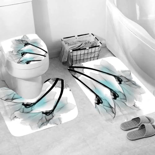 Generisch Badematten & Badteppiche Set 3 Teilig Badezimmerteppich Waschbar Badematte rutschfest,Wc Vorleger Mit Ausschnitt Und Badematte, Badvorleger Toilette Teppich 50×80Cm Graue Blumen Generisch Badematten & Badteppiche Set 3 Teilig Badezimmerteppich Waschbar Badematte rutschfest,Wc Vorleger Mit Ausschnitt Und Badematte, Badvorleger Toilette Teppich 50×80Cm Graue Blumen von Generisch