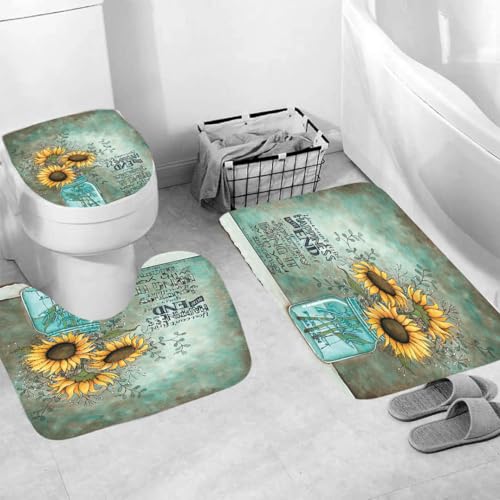 Generisch Badematten & Badteppiche Set 3 Teilig Badezimmerteppich Waschbar Badematte rutschfest,Wc Vorleger Mit Ausschnitt Und Badematte, Badvorleger Toilette Teppich 50×80Cm Sonnenblumen Generisch Badematten & Badteppiche Set 3 Teilig Badezimmerteppich Waschbar Badematte rutschfest,Wc Vorleger Mit Ausschnitt Und Badematte, Badvorleger Toilette Teppich 50×80Cm Sonnenblumen von Generisch