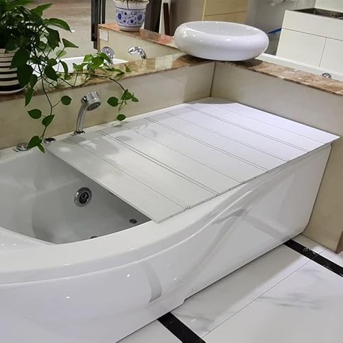Generisch Badewannenablage, Badewannenablage Weiß, Bathtub Tray, Badewannenabdeckung Belastbar, Wasserdicht Staubdicht, Badewannenabdeckung Faltbare Aus PVC(41.7 * 27.6 * 0.26 in) von Generisch