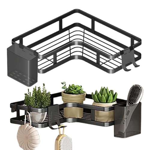 Generisch Badezimmer Regale | Ecke Wandregal Mit Zahnpastahalter Und Haken | 2-teilig Platzsparend Klebend Duschregal Für Dusche Wohnmobil Apartment Wohnheim Generisch Badezimmer Regale | Ecke Wandregal Mit Zahnpastahalter Und Haken | 2-teilig Platzsparend Klebend Duschregal Für Dusche Wohnmobil Apartment Wohnheim von Generisch